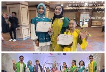 Dua Bersaudara Quinnuna Mallika Syarif dan Mikayla Zivana Syarif Tampil Memukau Peragakan Batik Remaja di Launching Batik Sawit Bedelau