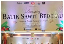 Launching Batik Sawit Bedelau di Pekanbaru, Kolaborasi Koperasi Mahligai Mayang Riau dan PT Apical Angkat Wastra Berbasis Sawit