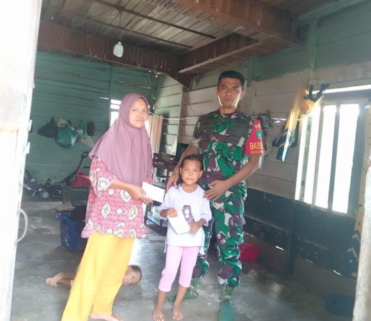 Kodim 0320/Dumai Salurkan Santunan untuk Anak Yatim, Piatu dan Kaum Dhuafa di Kampung Baru