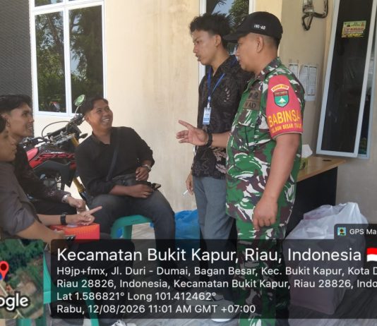 Patroli Bersama Koramil 02/Bukit Kapur dan Security PHR Perkuat Keamanan Jalur Pipa Minyak