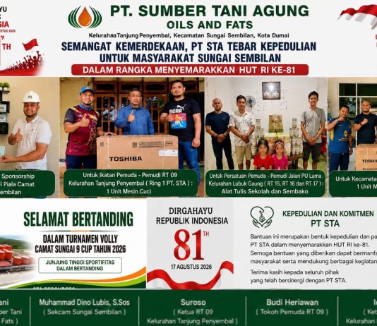 Semarak HUT RI ke-81, PT STA Tebar Kepedulian dan Perkuat Sinergi Bersama Masyarakat Sungai Sembilan