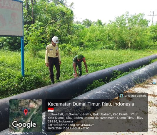 Babinsa dan Security PHR Patroli Jalur Pipa Minyak, Pastikan Aset Vital Migas Aman
