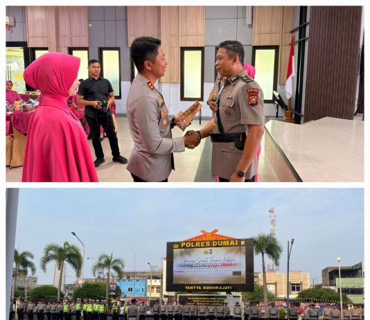 Polres Dumai Gelar Sertijab dan Kenal Pamit Kasat Intelkam serta Dua Kapolsek