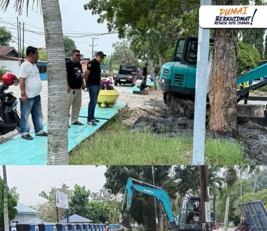 Pemko Dumai Tinjau Normalisasi Drainase Jalan Yos Sudarso dan Sultan Syarif Kasim, Upaya Atasi Banjir