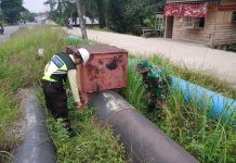 Patroli Bersama SKK Migas dan Security PHR, Babinsa Cek Keamanan Jalur Pipa Minyak di Dumai