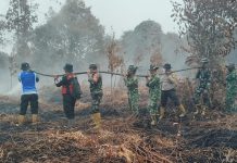 Kodam XIX/Tuanku Tambusai Bersama Tim Terpadu Berjibaku Padamkan Karhutla di Riau