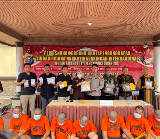 Polres Dumai Musnahkan Barang Bukti Narkotika Jaringan Internasional, Selamatkan 25.046 Jiwa