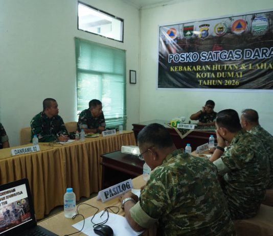 Tim Penyuluh Mabes TNI Evaluasi Penanganan Karhutla di Kodim 0320/Dumai
