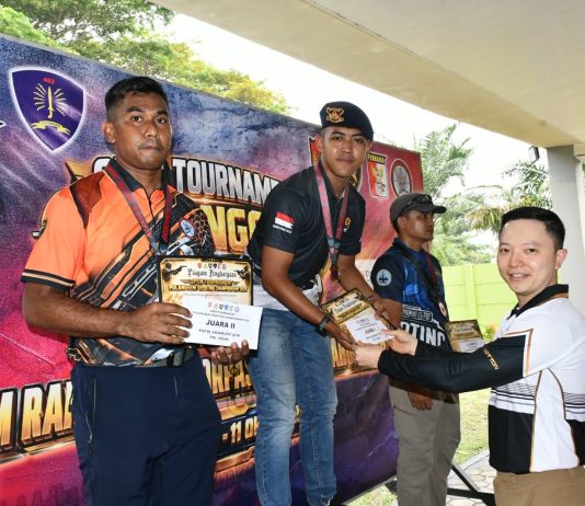 Gemilang di Arena Menembak, personel Satbrimob Polda Riau Raih Juara I di Pulanggeni Shooting Championship Danyon Parako 462